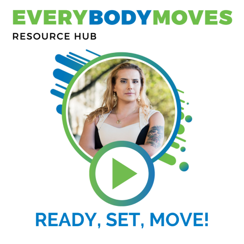 EverybodyMoves: Ready, Set, Move! Trans woman crosses her arms and has a confident expression on their face.